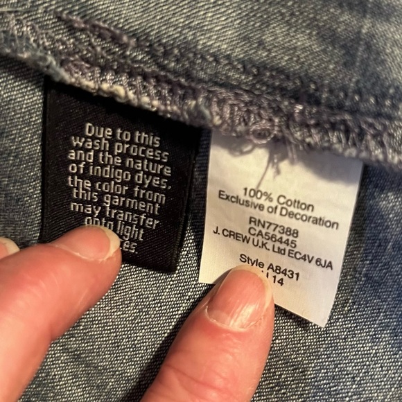 J Crew Chambray Blue Denim Tunic V-neck w/ soutache trim - Picture 4 of 5